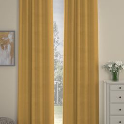 ROSARA HOME Mustard Set of 2 Solid Velvet Door Curtains-image-84