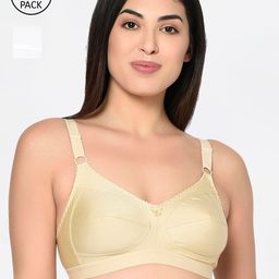 Bodycare Beige & White Pack of 2 Solid Non-Wired Non Padded Everyday Bra 6581SW-2PCS-picture-25