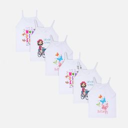 Bodycare Kids Girls Pack Of 6 Printed Non-Padded Camisoles-53