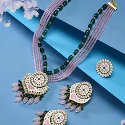 Zaveri Pearls Gold-Plated Kundan-Studded & Pearls Beaded Jewellery Set-7
