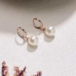 Zaveri Pearls Rose Gold-Plated Contemporary Studs Earrings-7