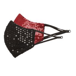 MANARI India Women Pack of 2 Reusable 5-Ply Adjustable Sequinned Cloth Masks-image-85