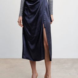 MANGO Satin Finish Midi Wrap Skirt-image-23