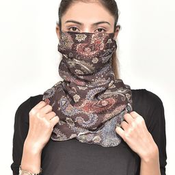 Swayam Brown Reusable 3-Ply Cloth Mask Com Scarf-image-35