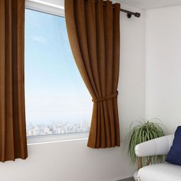 SWAYAM Coffee Brown Single Blackout Window Curtain-85