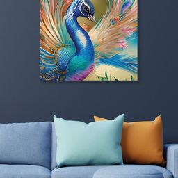 OLIVE TREE Blue & Green Canvas Birds Wall Art-picture-11