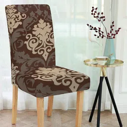 Cortina Set Of 4 Brown & Beige Printed Chair Covers-20