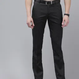 Arrow Men Textured Hudson Tapered Fit Formal Trousers-image-41