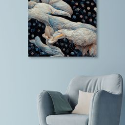 OLIVE TREE Green & Off White Canvas  Wall Art-picture-17