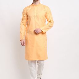 Benstoke Men Peach-Coloured Kurta with Churidar-image-82