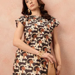 all about you Printed Shift Midi Dress with Slit-image-97