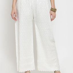 Clora Creation Women Off-White Embroidered Straight Palazzos-picture-43