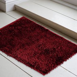 HOSTA HOMES Maroon Solid Anti-Skid Doormat-13