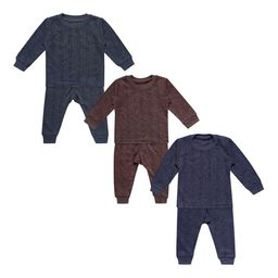 Superminis Infant Kids Pack Of 3 Striped Pure Cotton Thermal Set-56