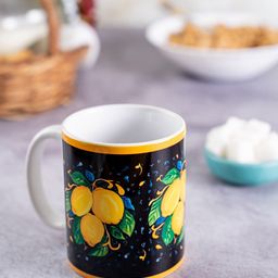 KOLOROBIA Purple & Yellow Lemon From Italy Classic Ceramic Mug-52
