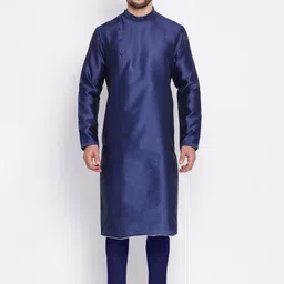 Sanwara Men Blue Woven Design Straight Kurta-picture-41