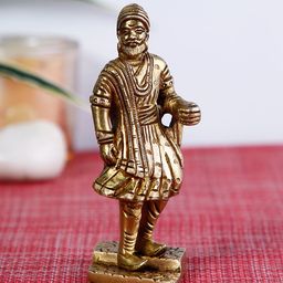 CraftVatika Gold-Toned Chhatrapati Shivaji Maharaj Showpiece-image-72