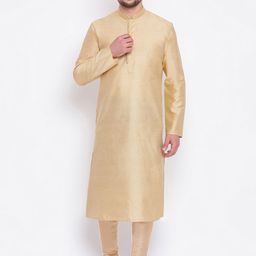 Sanwara Men Beige Woven Design Straight Kurta-picture-37