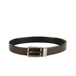 ZEVORA Men Brown & Black Textured Reversible Belt-image-26
