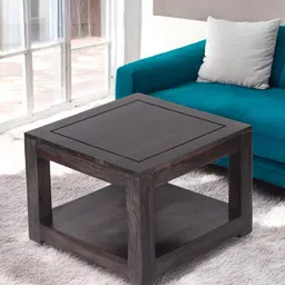 Ikiriya Black Wood Contemporary Dark Mahagony Finish Square Coffee Table-image-92