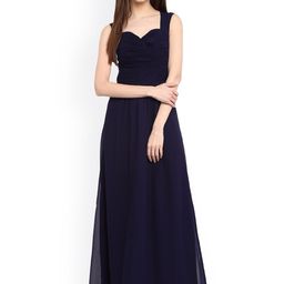 La Zoire Women Navy Blue Solid Maxi Dress-image-29