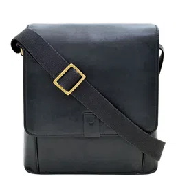 Hidesign Men Black Solid Leather Messenger Bag-27
