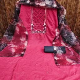 Lilots Embroidered Unstitched Dress Material-image-31