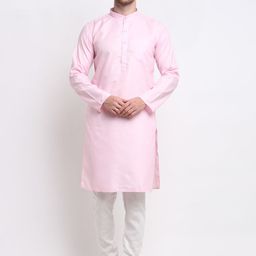Benstoke Men Pink & White Kurta with Churidar-picture-32