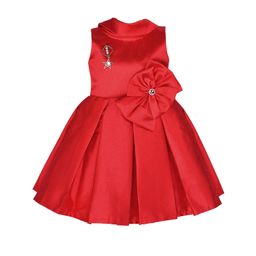 Wish Karo Girls Red Denim Fit and Flare Dress-picture-53