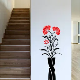 rawpockets Red & Black Flower With Pot Wall Stickers-image-51