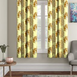 Cortina Yellow & Brown Set of 2 Window Curtains-image-10
