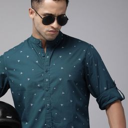 Roadster Men Teal Blue Printed Casual Shirt-image-31