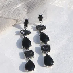 JOKER & WITCH Black Contemporary Drop Earrings-55