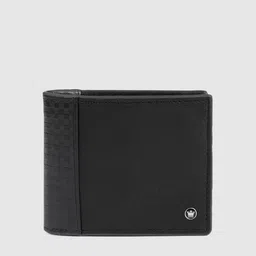 Louis Philippe Men Black Solid Two Fold Leather Wallet-11