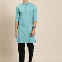 HERE&NOW Men Woven Design Mandarin Collar Kurta-image-87