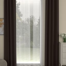 ROSARA HOME Brown & White Set of 4 Door Curtains-20