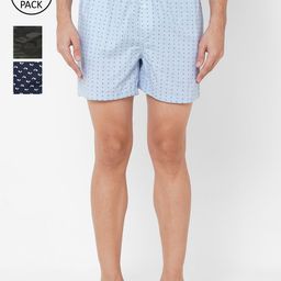 URBAN SCOTTISH Men Pack Of 3 Printed Pure Cotton Boxers USBX2111-S-image-80