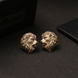 COSA NOSTRAA Men Antique Gold-Toned Leo Collar Tips Accessory Gift Set-image-36