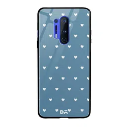 DailyObjects Blue & White Blueberry Hearts OnePlus 8 Pro Glass Mobile Case-30