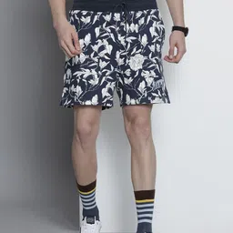 Tommy Hilfiger Men Navy Blue Floral Printed Casual Regular Shorts-image-16