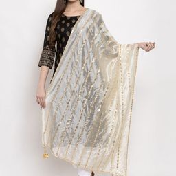 Clora Creation Off-White Striped Dupatta-25