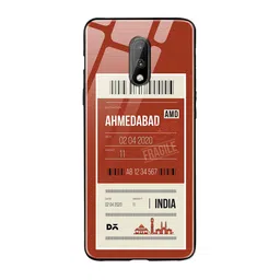 DailyObjects Rust Red & White Ahmedabad City Tag OnePlus 7 Glass Case-38