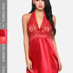 FIMS Pack of 2 Net Halter Neck Baby Dolls-picture-16
