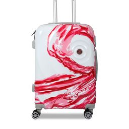 Polo Class Red & White Printed Hard-Sided Medium Trolley Suitcase-11
