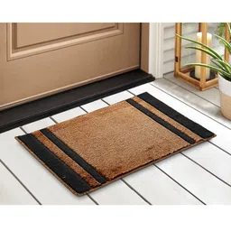 Saral Home Brown & Black 2 Pieces Striped Printed Cotton Anti Slip Doormats-27