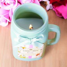 Archies Blue Rosemary Scented Jar Candle with Lid-image-28