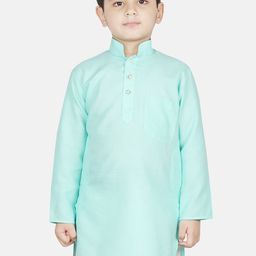 SG YUVRAJ Boys Green Solid Straight Kurta-picture-34