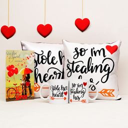 Archies Love Gifts Valentines Day Special Love Quotation (2) Mug & (2) Cushion + Greeting Card- Pack of 5-image-81