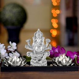 Archies Unisex Silver-Toned Ganesha Showpiece-image-26