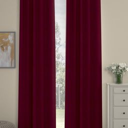ROSARA HOME Maroon Set of 2 Long Door Curtains-45